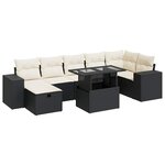 vidaXL Salon de jardin 5 Pièces avec coussins noir résine tressée