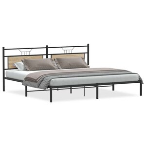 vidaXL Cadre de lit sans matelas chêne sonoma 193x201 cm