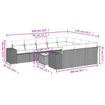 vidaXL Salon de jardin 11 Pièces avec coussins beige résine tressée