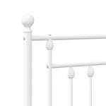 vidaXL Cadre de lit métal sans matelas et pied de lit blanc 140x190 cm