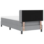 vidaXL Lit à ressorts avec tête de lit Gris clair 190 x 90 cm tissu