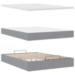 VidaXL Cadre de lit ottoman et matelas gris clair 140x200 cm tissu