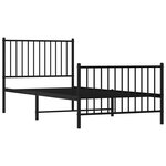 vidaXL Cadre de lit métal sans matelas avec pied de lit noir 90x200 cm