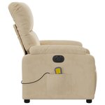 vidaXL Fauteuil inclinable de massage électrique crème