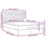 VidaXL Cadre de lit ottoman avec matelas noir 140x190 cm tissu