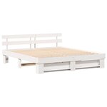 vidaXL Cadre de lit Blanc 200 x 200 cm Bois massif en pin