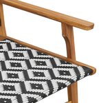 vidaXL Chaises de jardin 2 Pièces Noir et blanc 76x67x73 cm Bois massif d'acacia
