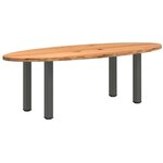 vidaXL Table à manger marron clair bois de chêne massif ovale