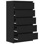 vidaXL Commode Noir 60x36x103 cm Bois d'ingénierie