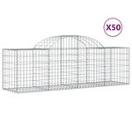 vidaXL Paniers à gabions arqués 50 Pièces 200x50x60/80 cm fer galvanisé