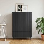 vidaXL Buffet Noir 66 x 34 5 x 97 cm Bois d'ingénierie