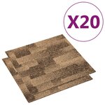 vidaXL Moquette de sol 20 Pièces Marron 50 x 50 cm PP