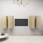 vidaXL Meubles TV 4 Pièces Chêne sonoma 30 5x30x90 cm Bois d'ingénierie