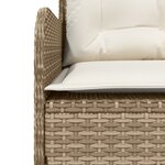vidaXL Salon de jardin avec coussins 2 Pièces beige résine tressée