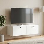 vidaXL Meuble TV mural 98 x 41 x 30 cm Blanc Bois d'ingénierie