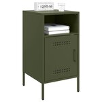 vidaXL Table de chevet vert olive 36x39x68 cm acier laminé à froid