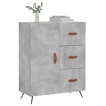 vidaXL Buffet gris béton 69 5x34x90 cm bois d'ingénierie