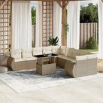 vidaXL Salon de jardin 11 Pièces avec coussins beige résine tressée