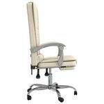 vidaXL Fauteuil de massage inclinable de bureau Crème Similicuir