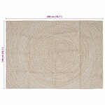 vidaXL Tapis de surface Naturel et Blanc 140 x 200 cm Jute
