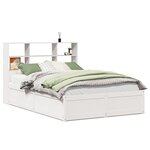 vidaXL Cadre de lit sans matelas blanc 140x190 cm bois de pin massif