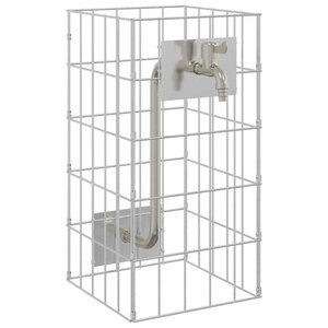 vidaXL Colonne gabion Argent 25 x 25 x 50 cm Acier inoxydable