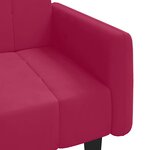 vidaXL Canapé-lit 2 places rouge bordeaux velours