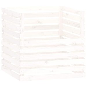 vidaXL Composteur Blanc 80x80x78 cm Bois massif de pin