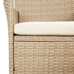 vidaXL Ensemble de bistro de jardin 3 Pièces coussins beige poly rotin