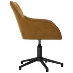 Chaise fauteuil siège pivotante de bureau informatique étude velours brun 02_0024148