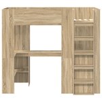 vidaXL Cadre de lit superposé avec bureau Chêne Sonoma 90 x 200 cm