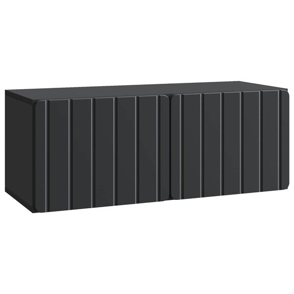 vidaXL Meuble TV mural Noir 78 5 x 31 x 30 cm Bois d'ingénierie