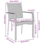 vidaXL Ensemble de salle à manger jardin 7 pièces avec coussins Gris Poly Rattan