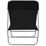 vidaXL Chaises longues pliables lot de 2 Acier et tissu Noir
