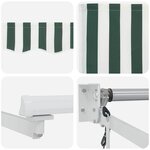 vidaXL Auvent Rétractable Vert et blanc 400 × 300 cm Polyester