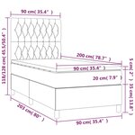 vidaXL Sommier à lattes de lit et matelas Gris foncé 90x200 cm Velours