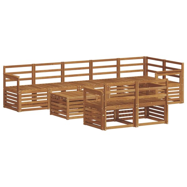 vidaXL Ensemble de canapés d'extérieur 9 pc Naturel Polyester