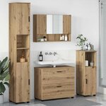 vidaXL Ensemble de mobilier de salle de bain 4 Pièces Chêne artisanal