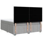 vidaXL Sommier à lattes de lit avec matelas Gris clair 180x200cm Tissu