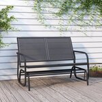 vidaXL Banc oscillant de jardin noir 120 5x76x86 5 cm textilène/acier