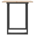 vidaXL Table à manger cadre en O 70x70x75 cm bois de pin massif fonte