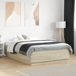 vidaXL Cadre de lit sans matelas chêne sonoma 140x190 cm