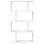 vidaXL Étagère séparatrice de pièce à 4 niveaux blanc bois ingénierie