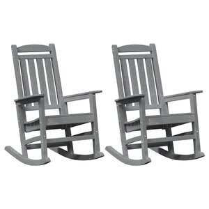 vidaXL Chaise à bascule 2 Pièces Gris clair 92 x 70 x 108 cm Polyéthylène