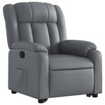 vidaXL Fauteuil inclinable Gris Similicuir