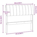 vidaXL Tête de lit capitonnée Gris foncé 90 cm Pin massif