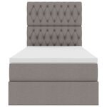 vidaXL Lit de rangement LED avec matelas Taupe 90 x 190 cm Tissu