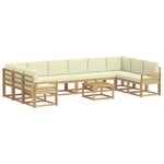 vidaXL Ensemble de canapés d'extérieur 11 pc Blanc et crème