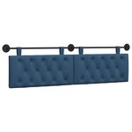 vidaXL Tête de lit suspendue Bleu Tissu