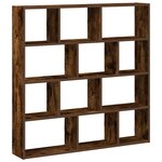 vidaXL Étagère cube murale 12 compartiments chêne fumé bois ingénierie